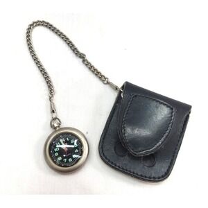Vintage Pocket Watch Timber Creek with Leather Belt Clip and Chain
